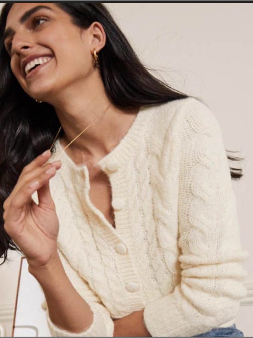 BODEN CLAIRE CARDIGAN - IVORY